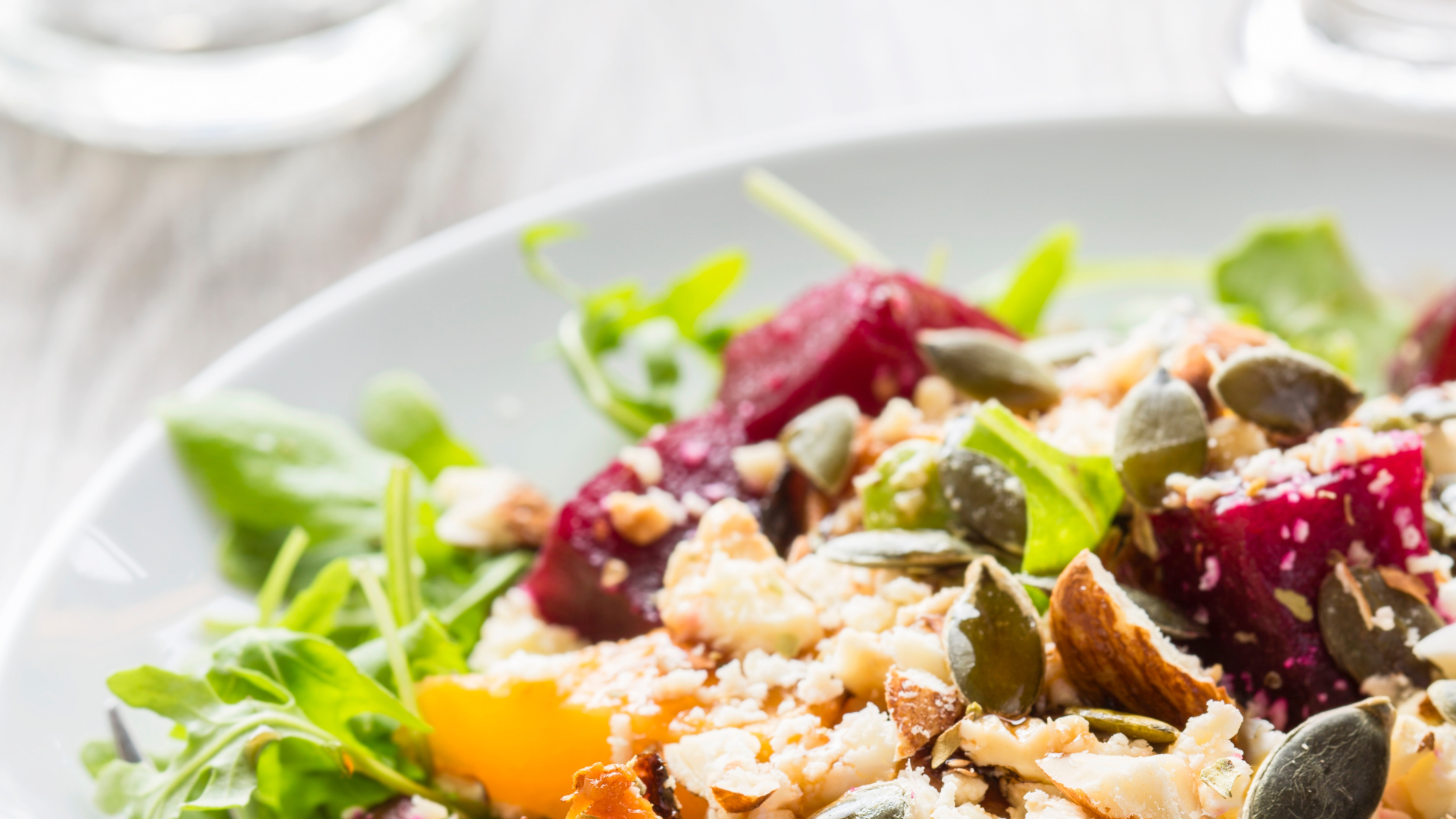 Salad on a white plate