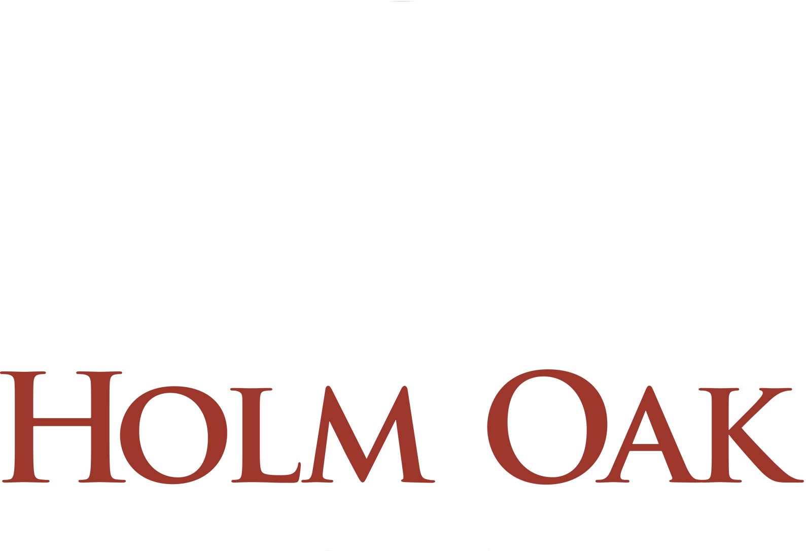 Holm Oak Vineyards Scrolled light version of the logo (Link to homepage)